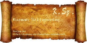 Kuzman Szilveszter névjegykártya